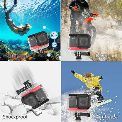 60m Underwater Depth Diving Case Waterproof Camera Housing for Insta360 One RS 4K Diving Case Cover