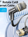 CAT8 Ethernet Cable 40Gbps 2000MHz 360 Degree Rotate CAT 8 Networking Internet Lan Cord for PC PS 4 Router RJ45 Cable