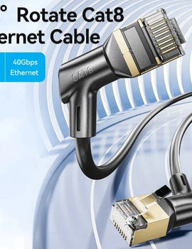 CAT8 Ethernet Cable 40Gbps 2000MHz 360 Degree Rotate CAT 8 Networking Internet Lan Cord for PC PS 4 Router RJ45 Cable