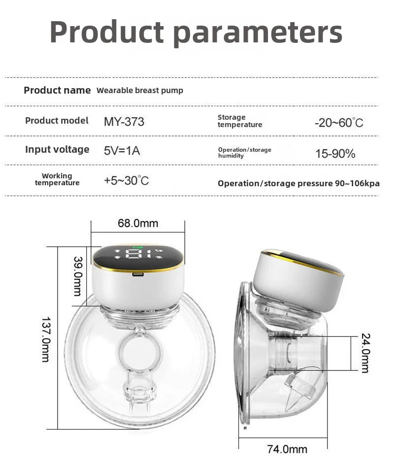 Wearable Hands-free Device Auto Suck 180ml Bottles Silicone Free Care Single Wearable Milk  Breastfeeding Breast Pump