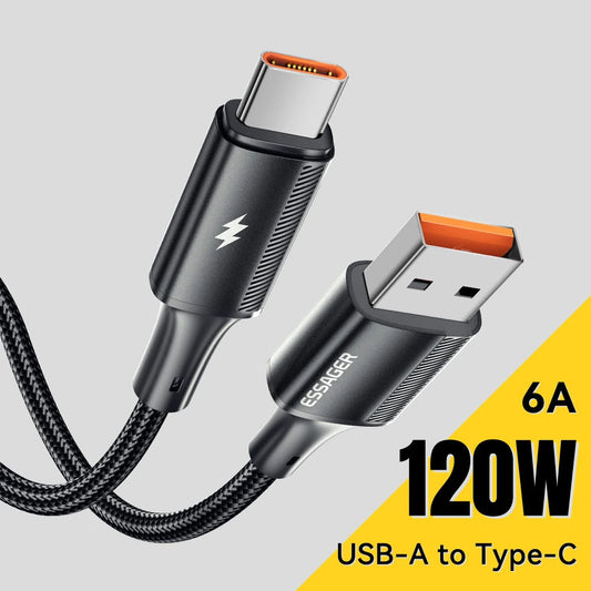 120W 6A USB Type-C Fast Charging Cable