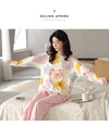 Women’s Cute Lazy Style Cotton Pajama Set – Soft, Loose Long Sleeves & Pants