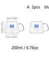 2pcs Bowknot Double Wall Glass Cup Set Coffee Mug Heat-resistant Espresso Cup Thermo Insulated Cup For Cappuccino Tea Drinkware