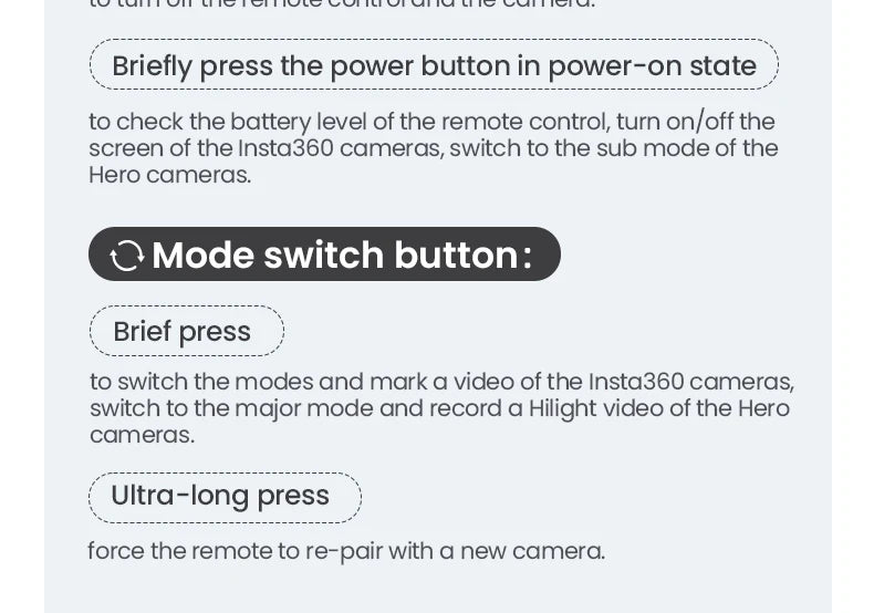 Wireless Bluetooth Remote Control with Wrist Strap for Action Cameras and Smartphones