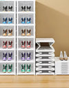 Shoe Organizer Foldable Plastic Shoe Storage Boxes for Sneakers Stackable Dustproof Transparent Cabinet Multi Layer Shoes Rack
