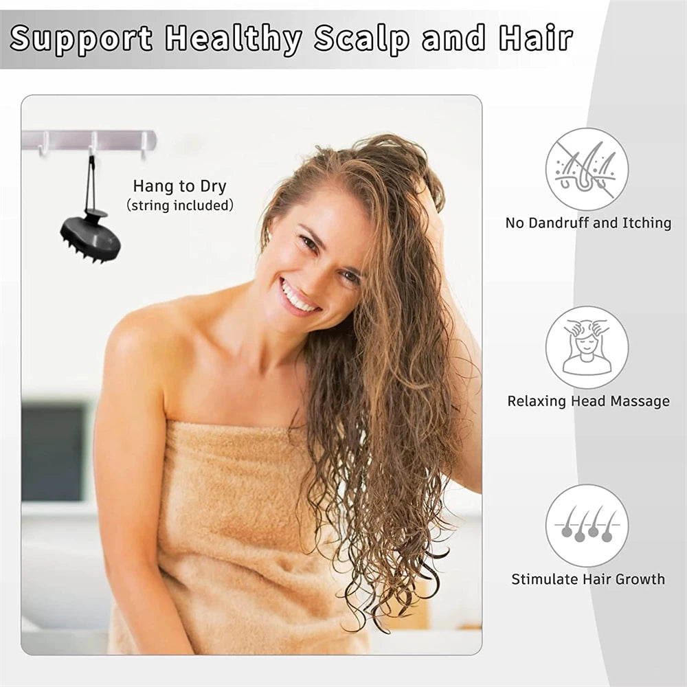 Head Massage Instrument Silicone Hair Scalp Massage Brush Comb Shampoo Hair Washing Comb Magic Handle Brush Spa Massage Brush