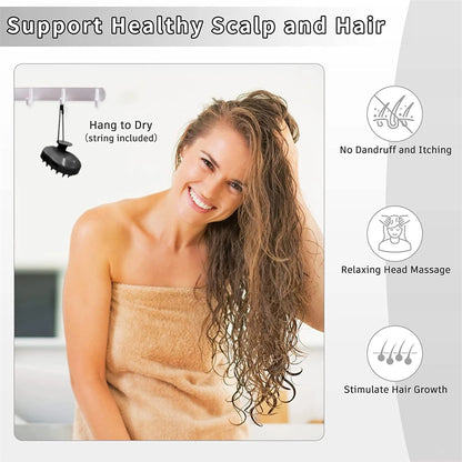 Head Massage Instrument Silicone Hair Scalp Massage Brush Comb Shampoo Hair Washing Comb Magic Handle Brush Spa Massage Brush