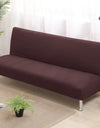 Armless Sofa Covers Elastic Solid Color Sofa Bed Cover Folding Seat Slipcover Dust-proof Stretch Couch Protector for Living Room