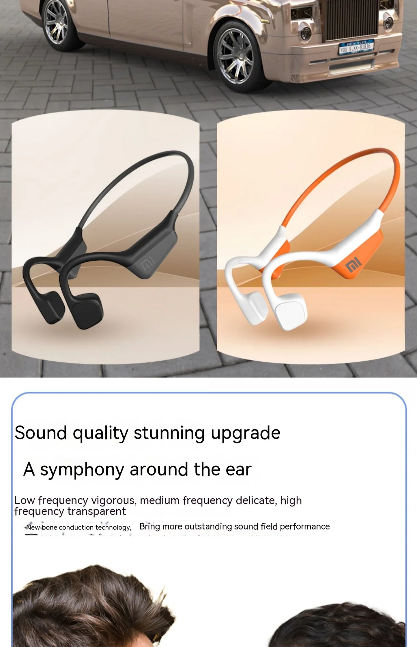 XIAOMI A20 Bone Conduction Neckband Wireless Earphones Bluetooth Headphones Sports Over Ear Headset With Mic Stereo Earbud