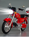 1/10 Scale Honda JiaLing JH-70 Alloy Classic Motorcycle Toys Diecast Simulation Metal Motorcycle Sound and Light Model