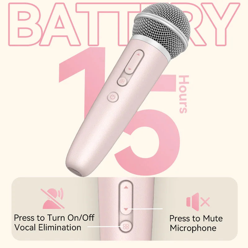 Sing & Record Wireless Karaoke Microphone with Earphone Monitoring, DSP Voice Enhancement Mic for Spotify, YouTube & Smule