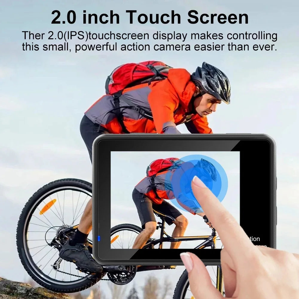 5K Ultra HD Action Camera with Dual Touch Screen WiFi EIS and 30M Waterproof Case