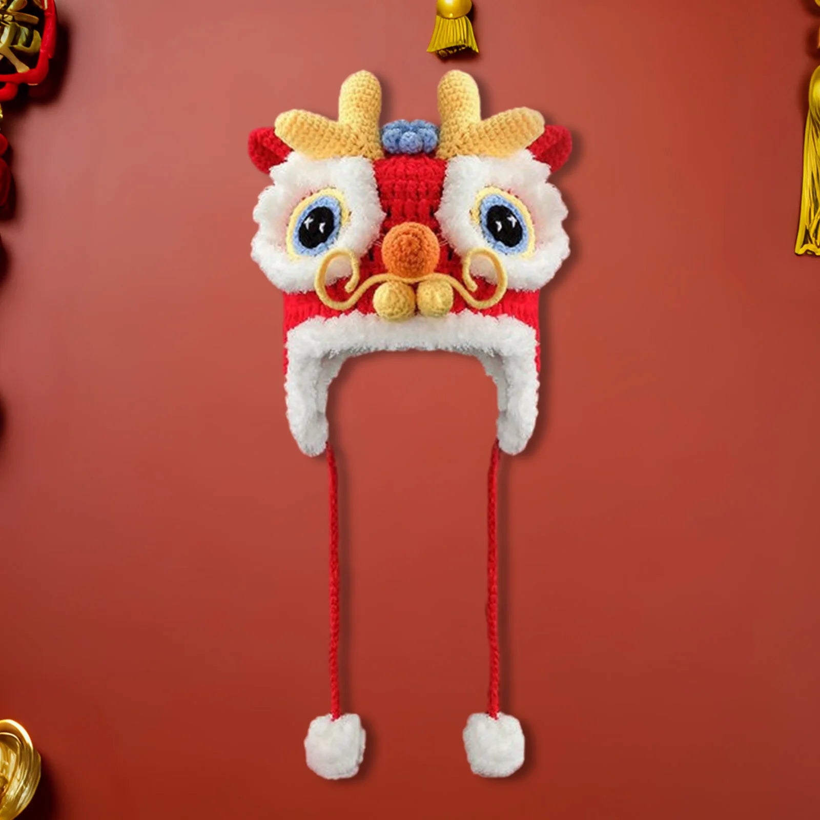 Chinese Dragon Hat Comfortable Costume Decoration Headdress Animal Hat for New Year Birthday Fancy Dress Performance Halloween