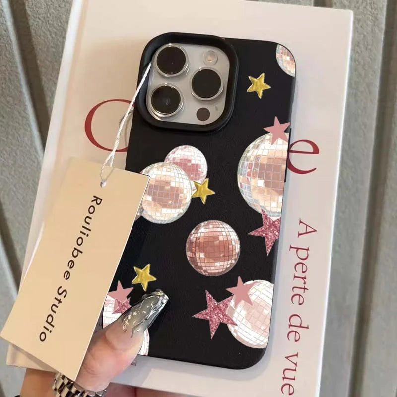 For iPhone 17 16 15 14 Case Vintage Lip Print Leopard Print Pool Cover For iPhone 17Air 16 15Plus