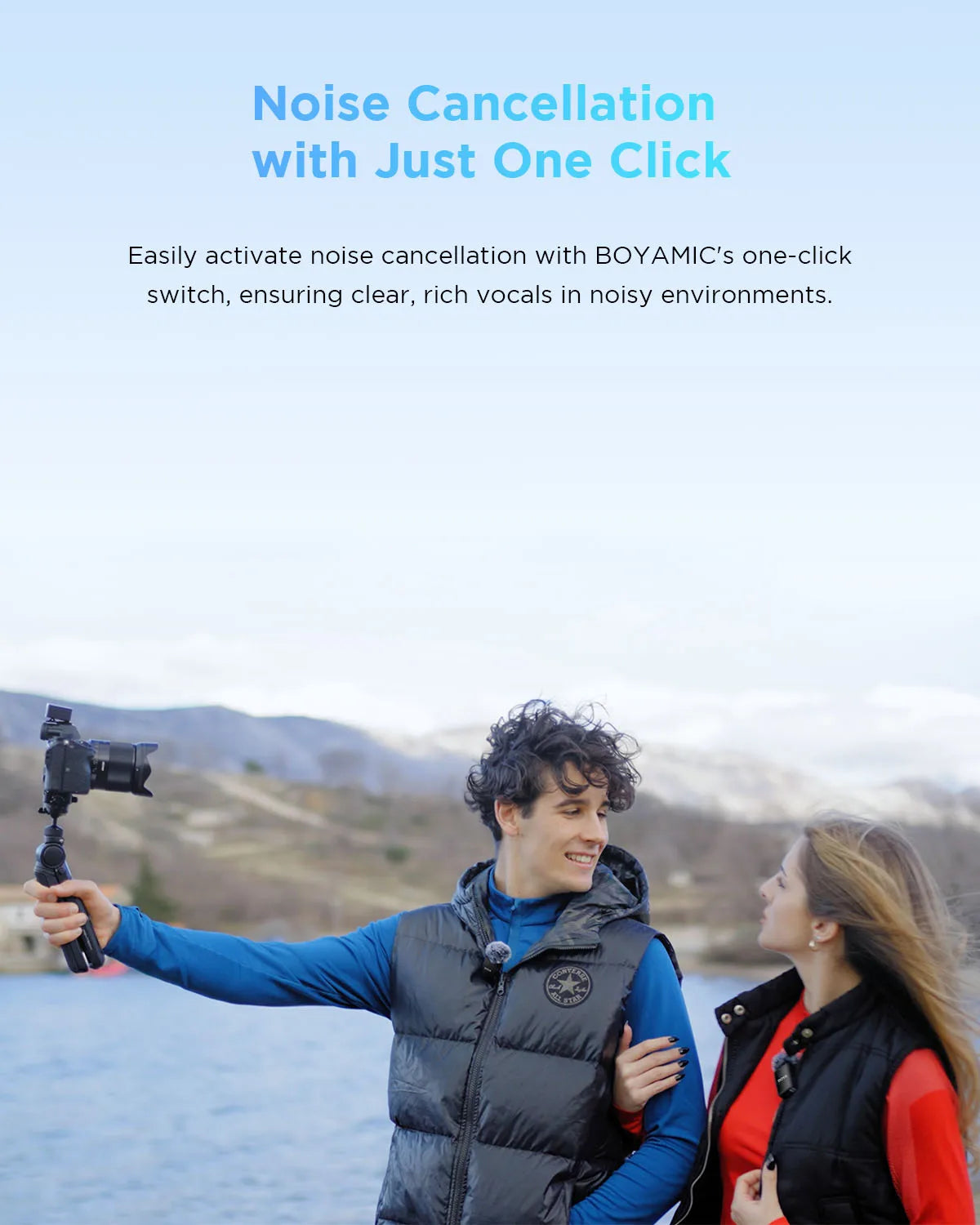 MIC All-in-One Wireless Lavalier Microphone for iPhone Android DSLR Cameras Gaming Live Streaming Vlog Video Recording