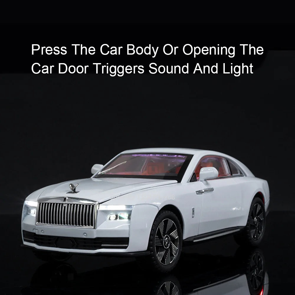 1:24 Rolls-Royce Spectre Cullinan Masory Car Model Toy Sound Light Shock Absorption Vehicle Models Desktop Ornaments Gift