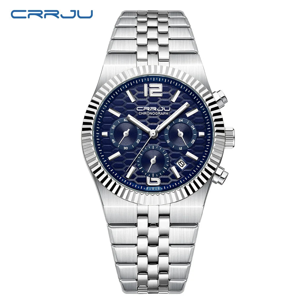 Classic Men's Automatic Date Watch Stainless Steel Quartz Elegant Round Case Luminous Versatile Fashion Night Light 2323