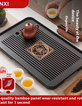 Bamboo Tea Tray Portable Dishes Rectangle Tea Ceremony Chaban Tea Chaban Tea Table Dual Purpose Drainage Water Storage