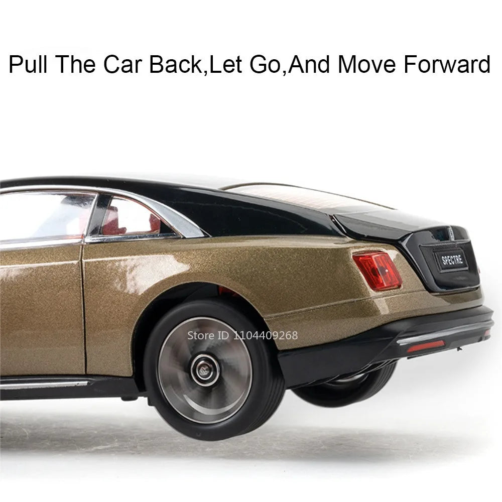 1:24 Rolls-Royce Spectre Cullinan Masory Car Model Toy Sound Light Shock Absorption Vehicle Models Desktop Ornaments Gift
