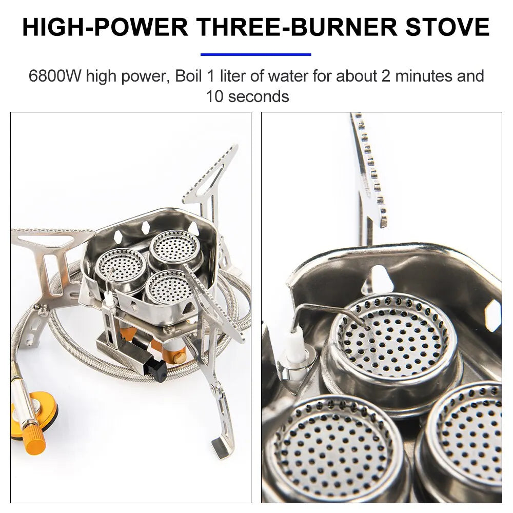 Camping Tourist Burner Big Power Gas Stove Cookware Portable Furnace Picnic Barbecue