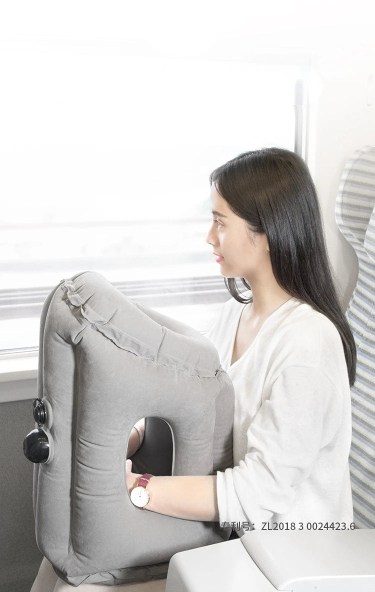 Inflatable Pillow Travel Work Journey Bus Train Airplane Sleeping Neck Pillow Neck Protection Cervical Inflatable Body Pillow