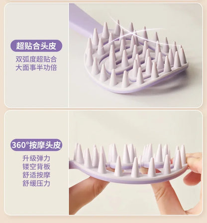 Extended Handle Soft Silicone Shampoo Scalp Hair Massager Hair Washing Comb Shower Brush Bath Spa Massage Brush Beauty Hair Tool