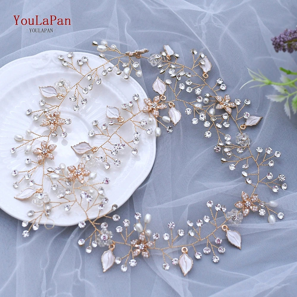 Bridal Handmade Vine Hair Ornament Pearl Wedding Headwear Bride Exquisite Accessories