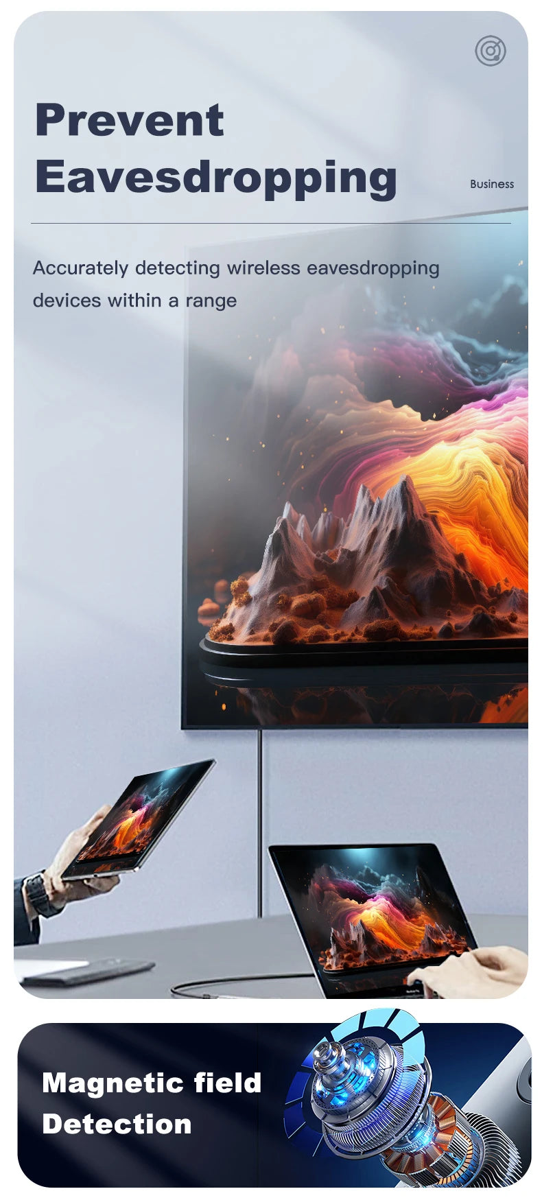 T18 hidden camera detector, camera detector, insect and hidden camera detector, RF signal scanner, home wireless charging, offic