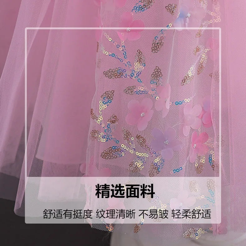 Unicorn Princess Dress for Girls - Magical Rainbow Tulle Ball Gown  Flower Girl Birthday Party Dress