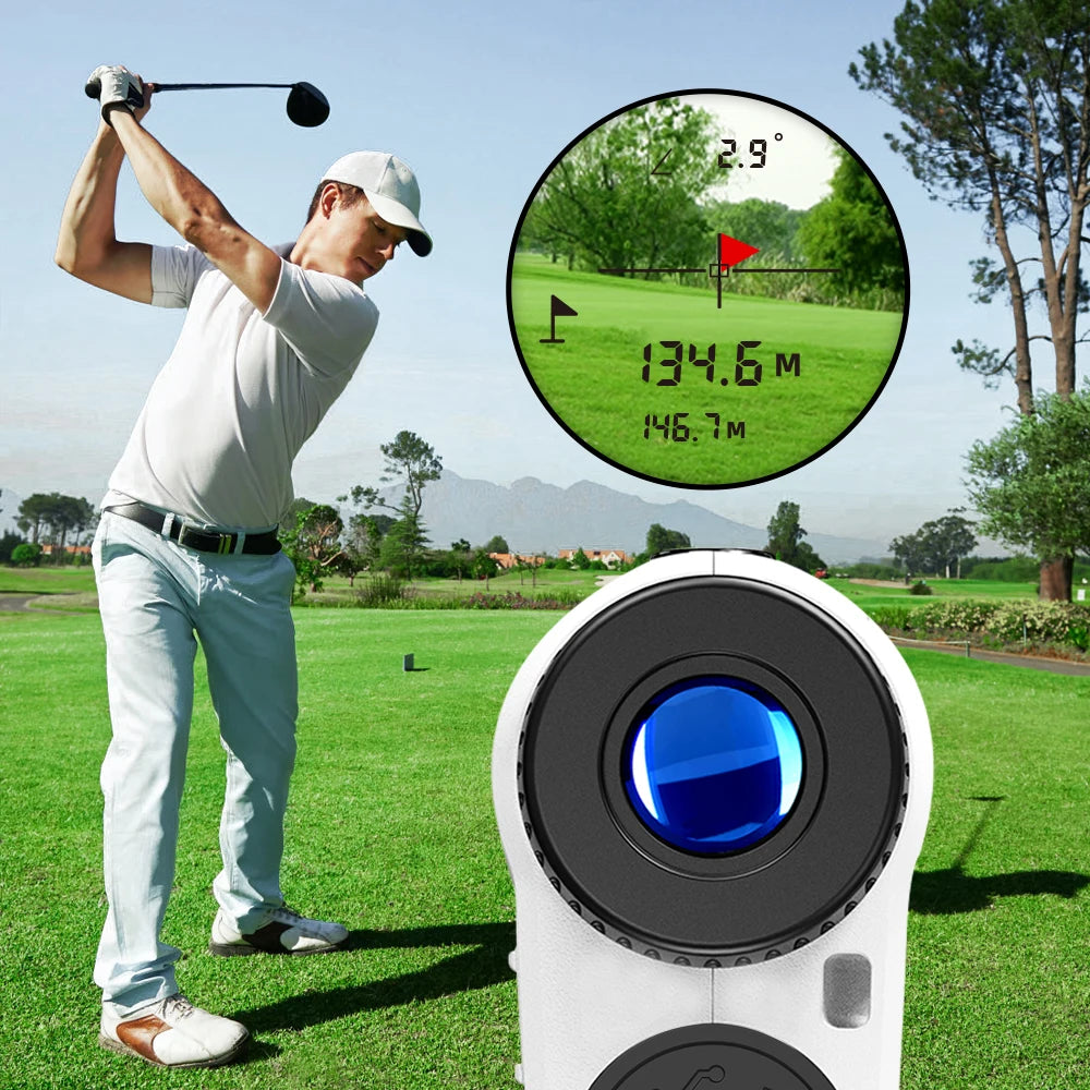 Golf Laser Rangefinder Rechargeable 600M/1000M 6X Magnification Monocular Telescope Range Finder for Outdoor Sports