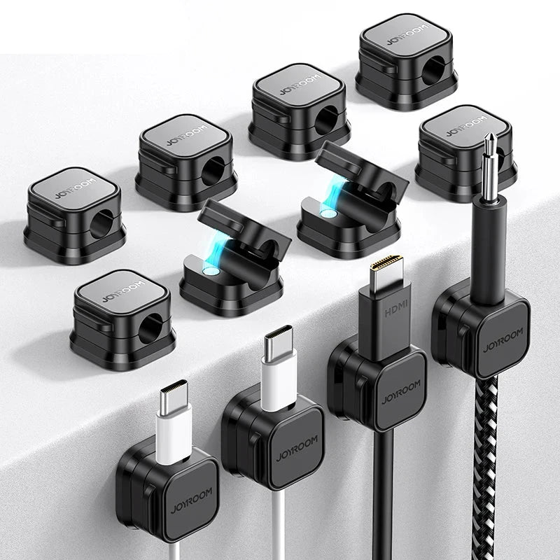 Magnetic Cable Clips Smooth Adjustable Cord Holder Under Desk Cable Management Cable Organizer Wire Keeper Holder