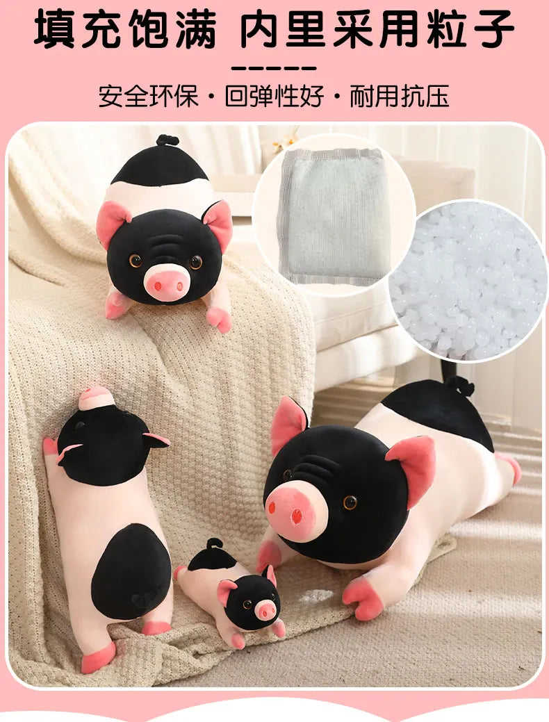 Cute Miniature Pig Plush Stuffed Animal Lying Down Pillow
