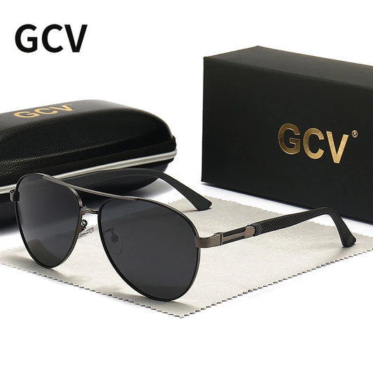 Vintage Aluminum Polarized UV400 Mirror Classic Oval Sunglasses for Men Outdoor Driving Glasses
