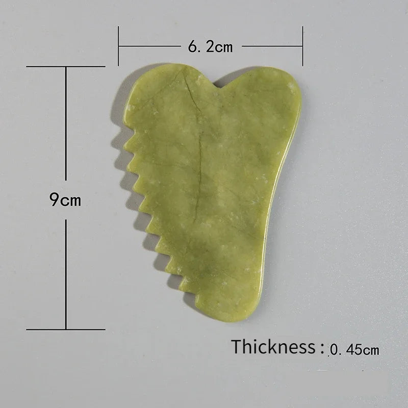 Jade Stone Gouache Scraper Sawtooth Gua Sha Massage Tools For Body Meridian Scraping Face Lifting Slimming Skin Detox Beauty SPA