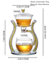 Glass Automatic Lazy Tea Set  Crystal Glass Teapot Set Rotating Cover Kung Fu Heat-Resistant Teapot 6 Cups