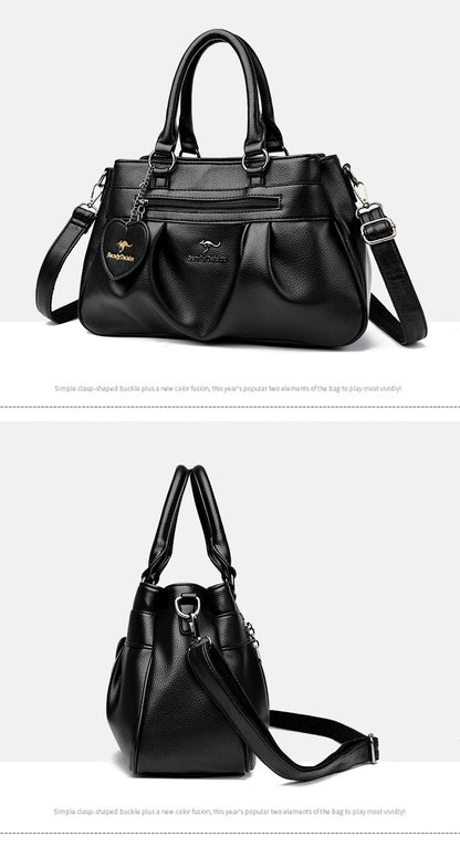 Crossbody Bag Soft Leather Handbag Shoulder Bag Luxury Large Capacity Casual Tote