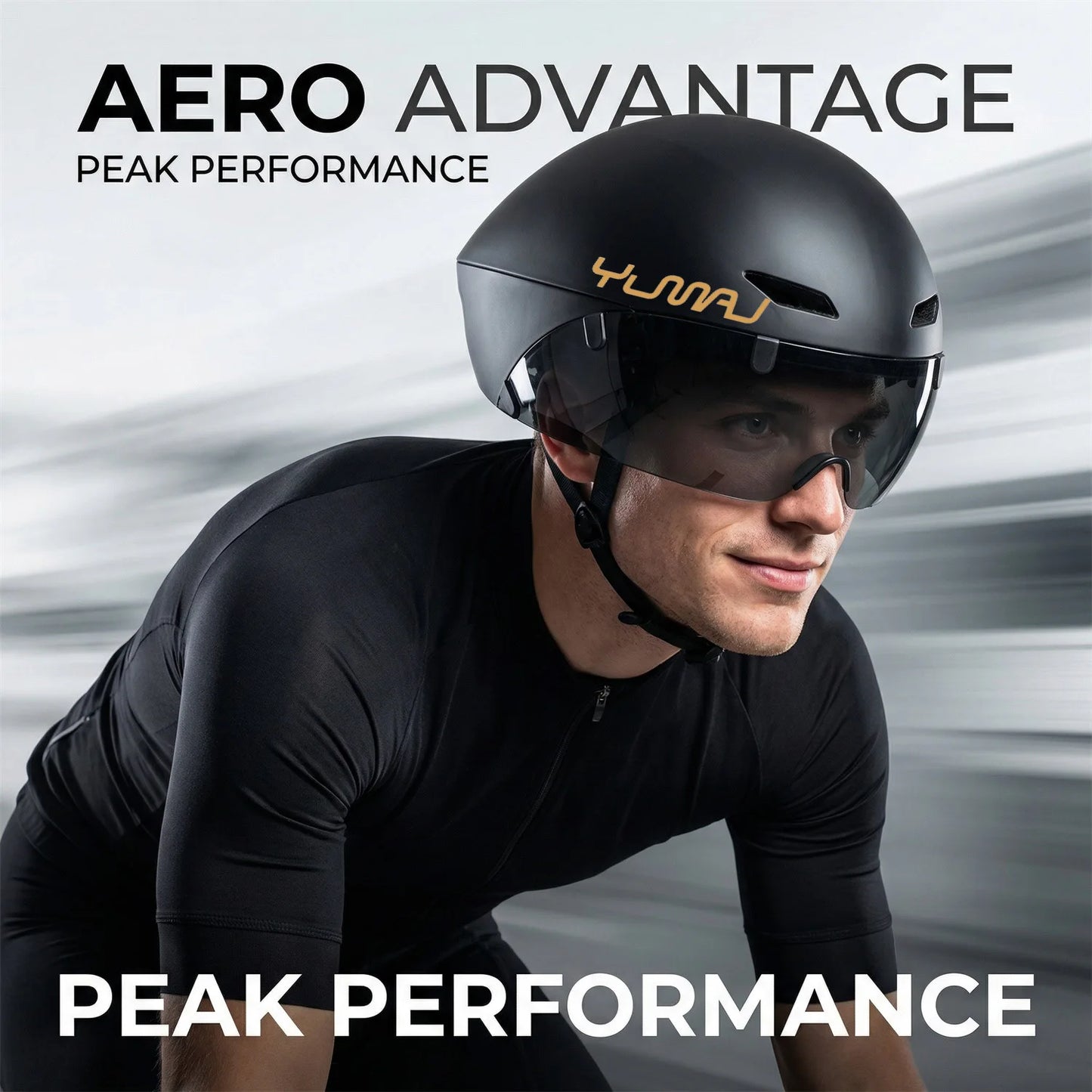 Aerodynamic Triathlon Cycling Helmet With Magnetic Goggles