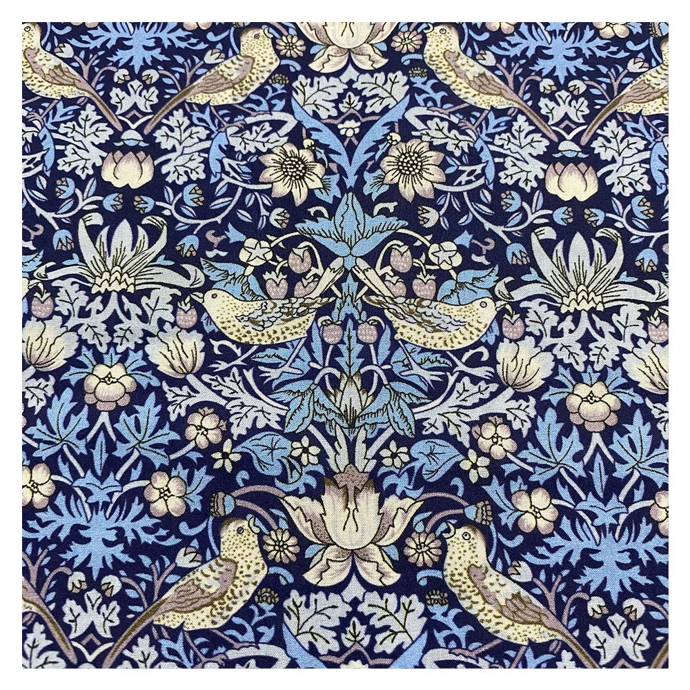 William Morris 80S Liberty Strawberry thief 100%Cotton tana lawn Poplin Fabric Digital Printing Diy Handmade Dresses Shirt Cloth