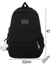 Waterproof Teenage Bookbag Nylon Rucksack Fashion Girl Backpack Women Shoulder Bag High School Schoolbag Black