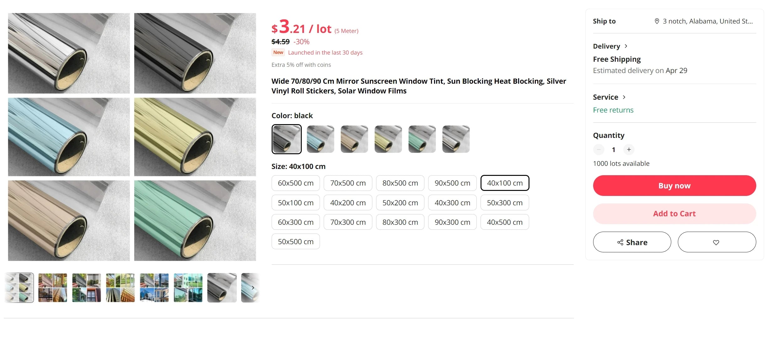 Wide 70/80/90 Cm Mirror Sunscreen Window Tint, Sun Blocking Heat Blocking, Silver Vinyl Roll Stickers, Solar Window Films