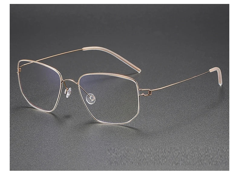 Irregular Polygon Titanium Screwless Eyeglasses Frame