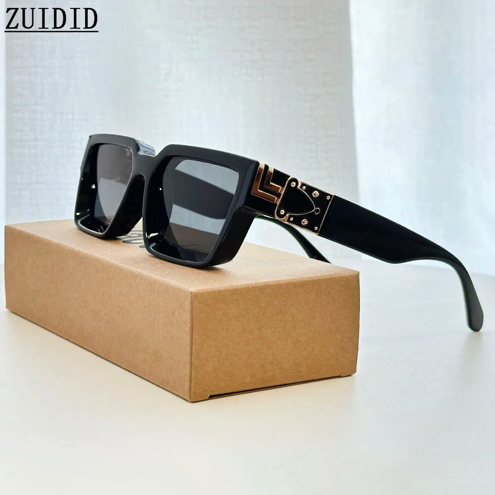 Retro Square Frame Sunglasses With UV400 Protection