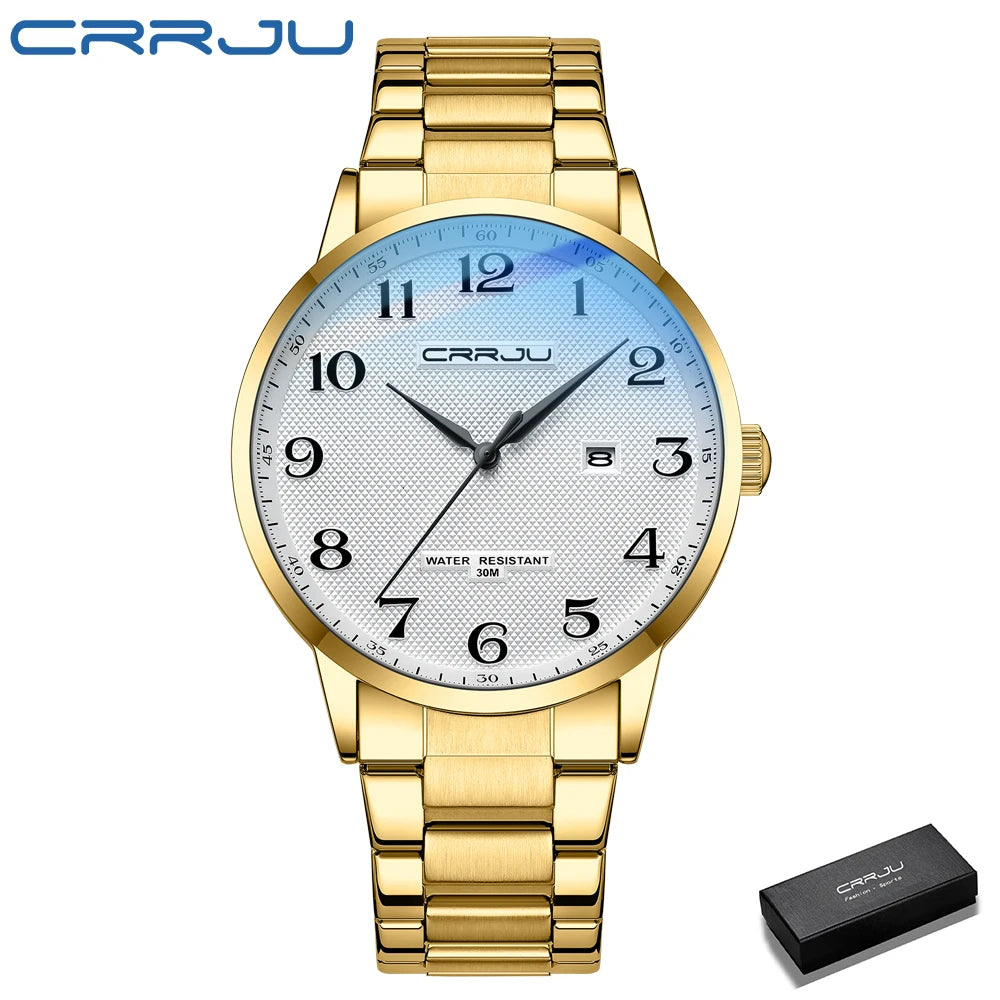 New Fashion Men's Watches Stainless Steel Top Brand Luxury Waterproof Men Quartz Wristwatches Relogio Masculino