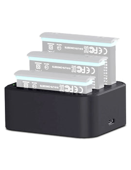For Insta360 X3 / One X2 Tri-Slot Batteries Fast Charger Type-C Three Slots Battery Fast Charger 12V 3A / 9V 3A / 5V 3A
