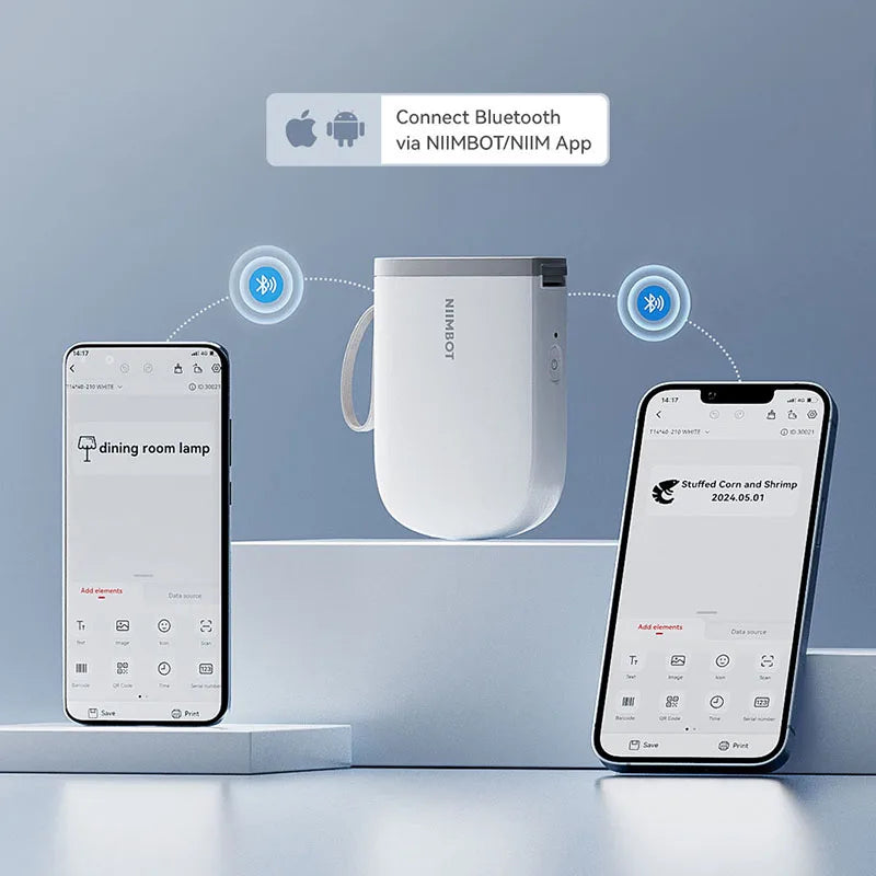 D11 Mini Label Printer 300DPI, Bluetooth Wireless Inkless Sticker Maker, Portable Label Machine for Name Tags, Kitchen & Home