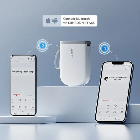 D11 Mini Label Printer 300DPI, Bluetooth Wireless Inkless Sticker Maker, Portable Label Machine for Name Tags, Kitchen & Home