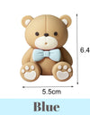 1 Set Brown Bear Cake Toppers  2-4cm White Balls Boho Teddy Bear Cake Topper for Birthday  Shower Cupcake Cake Decoration