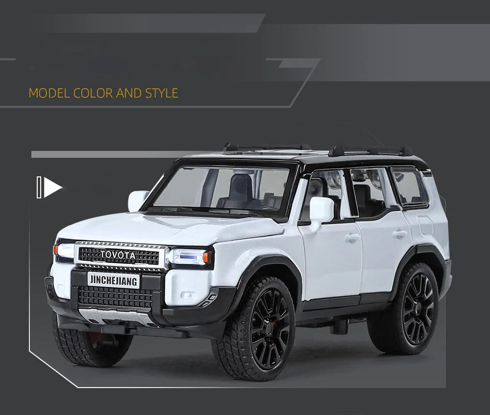 1/32 PRADO Land Cruiser Alloy Car Model Diecast Metal Off-road Vehicle Car Model Simulation Sound and Light Toy Gift
