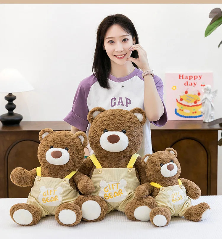 Kawaii Plush Teddy Bear Sitting Posture Stuffed Doll Soft Cute Cuddly Toy for Kids Birthday Xmas Gift Large Small Size Wholesale