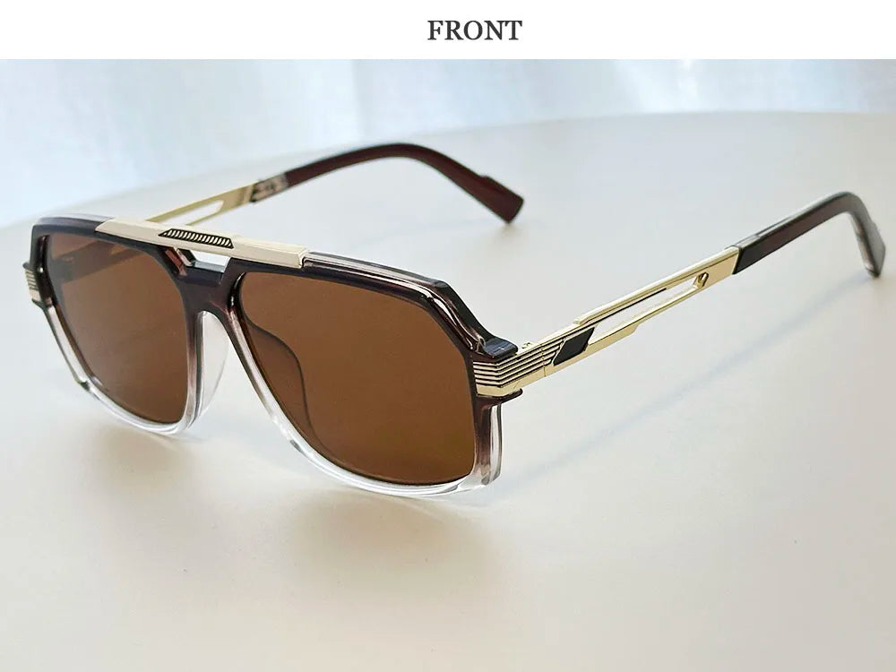 Vintage Square Alloy Frame Sunglasses With UV400 Protection